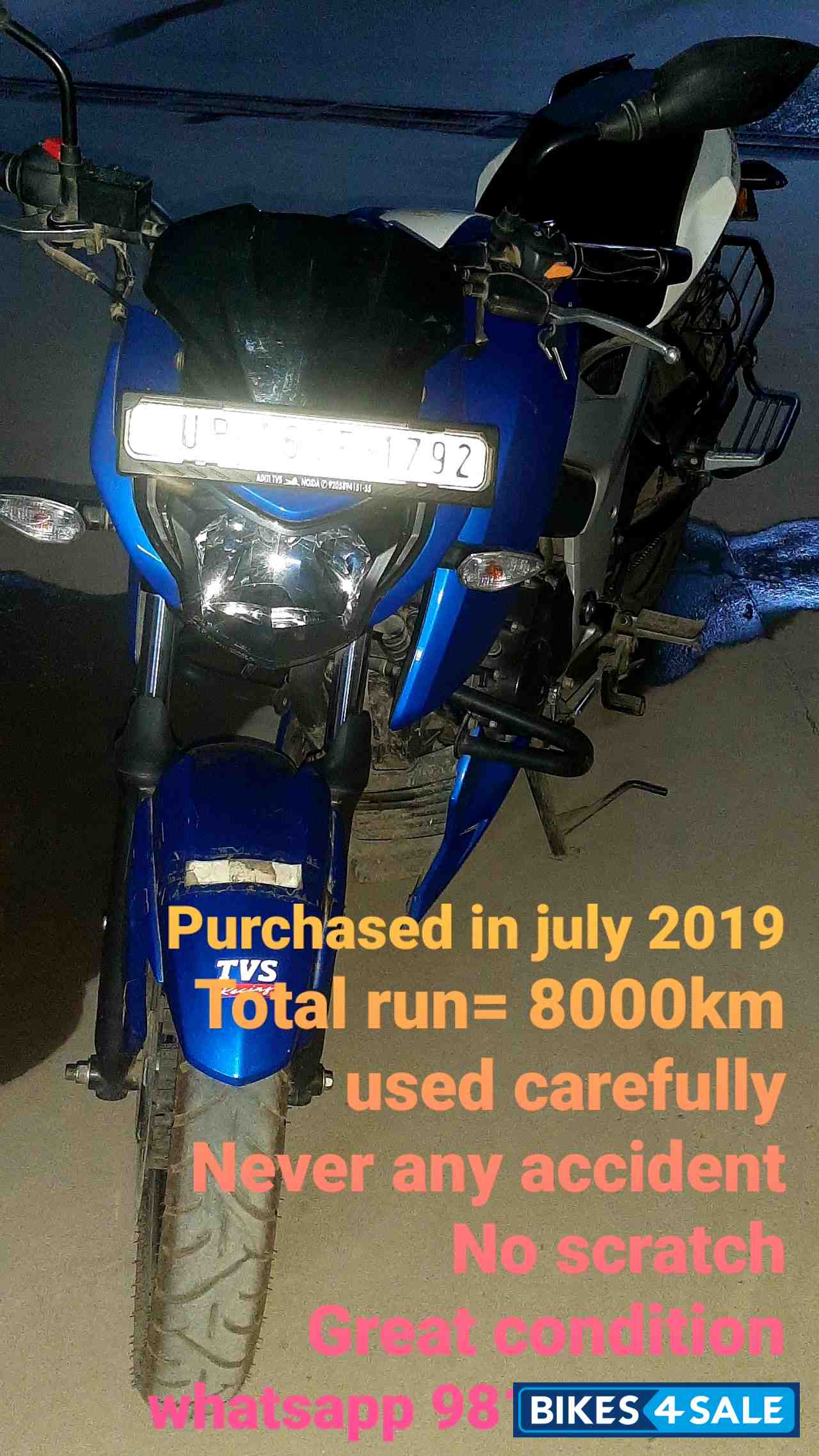 Blue White TVS Apache RTR 160 4V