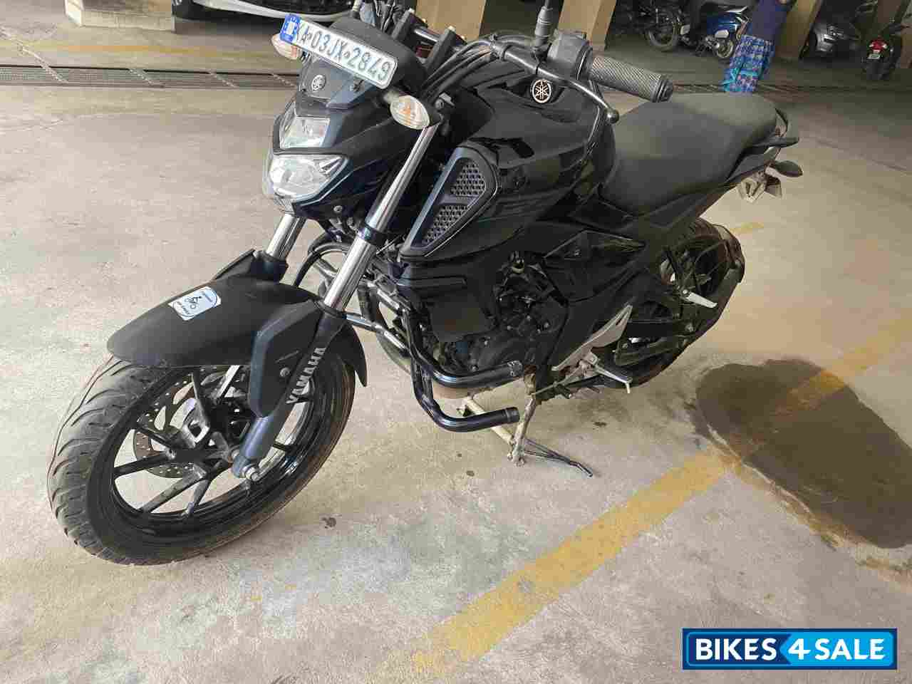 Black Yamaha FZ-S FI V3 BS6