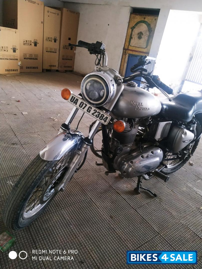 Silver Royal Enfield Bullet Electra