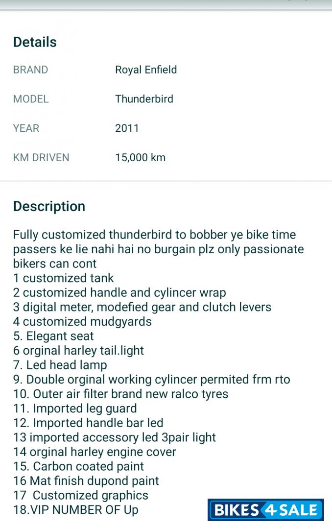 Royal Enfield Thunderbird TwinSpark 350