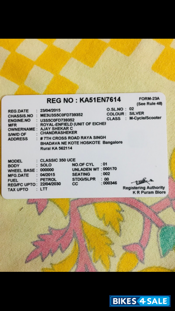 Silver Royal Enfield Classic 350