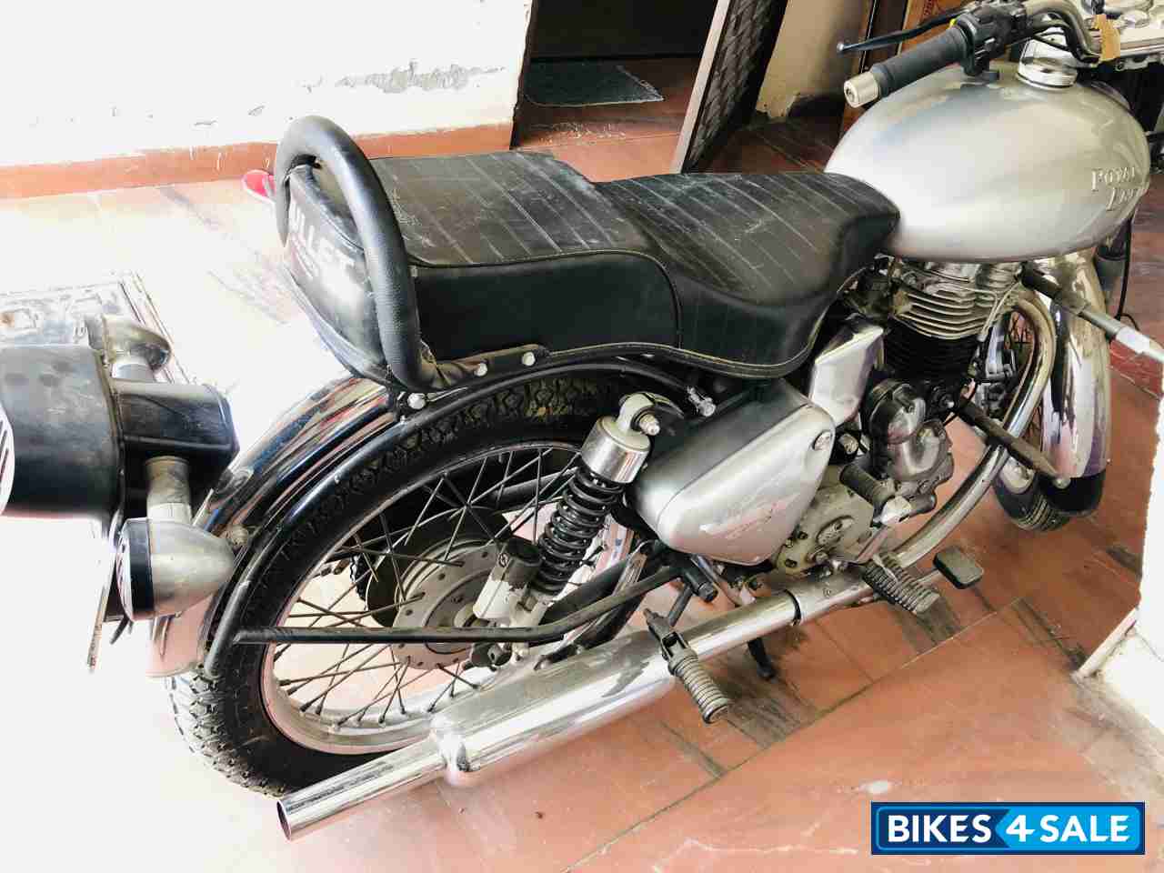 Silver Royal Enfield Bullet 350