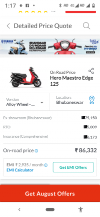 Hero Maestro Edge 125 BS6