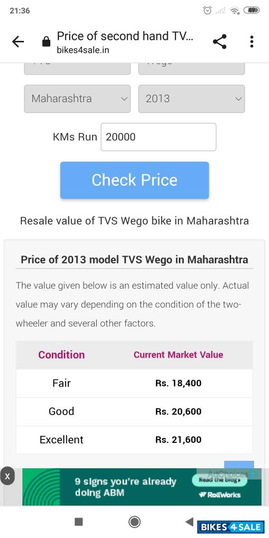 White TVS Wego