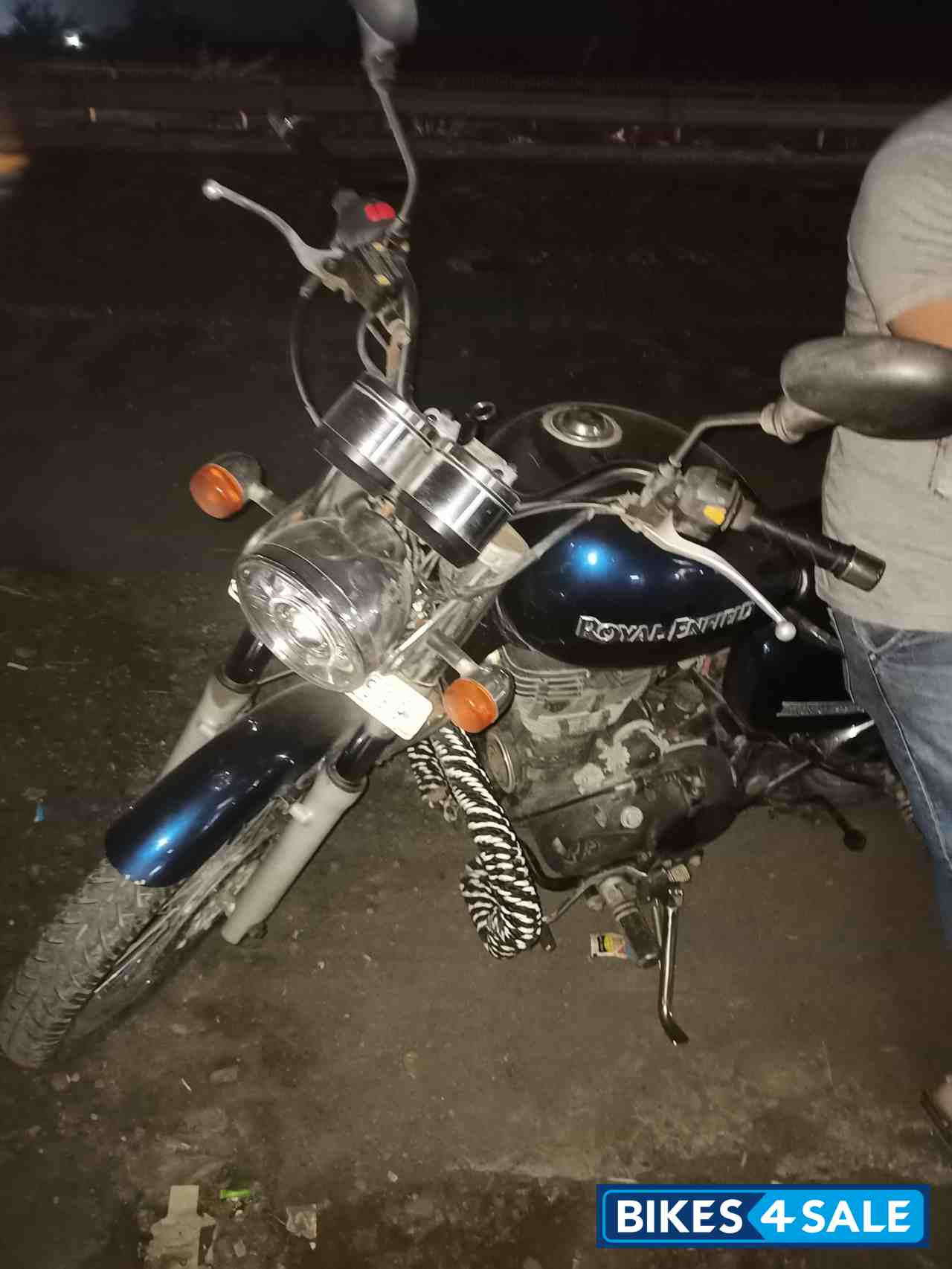 Blue Royal Enfield Thunderbird