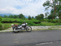 Silver Royal Enfield Bullet 350 ES
