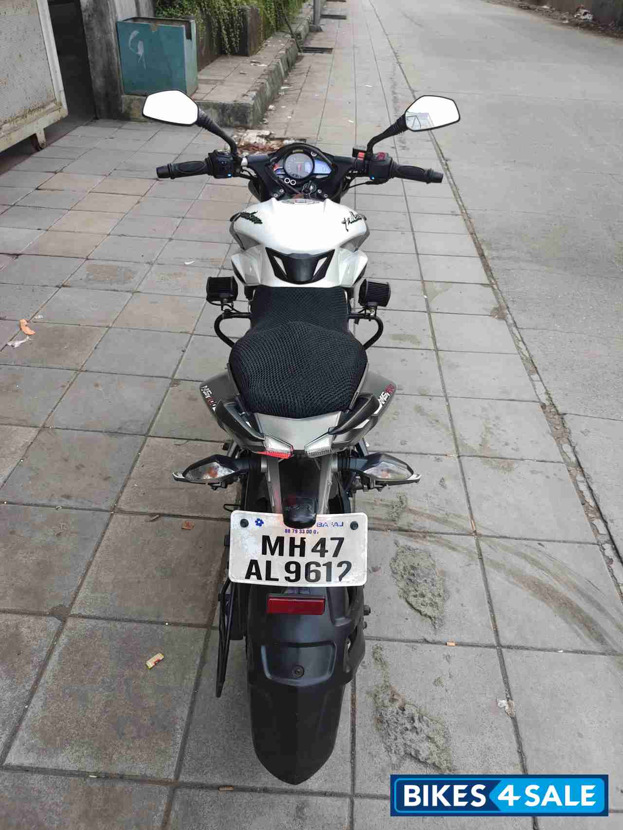 White & Gray Bajaj Pulsar 200 NS ABS