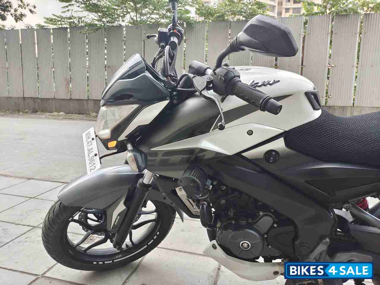 White & Gray Bajaj Pulsar 200 NS ABS