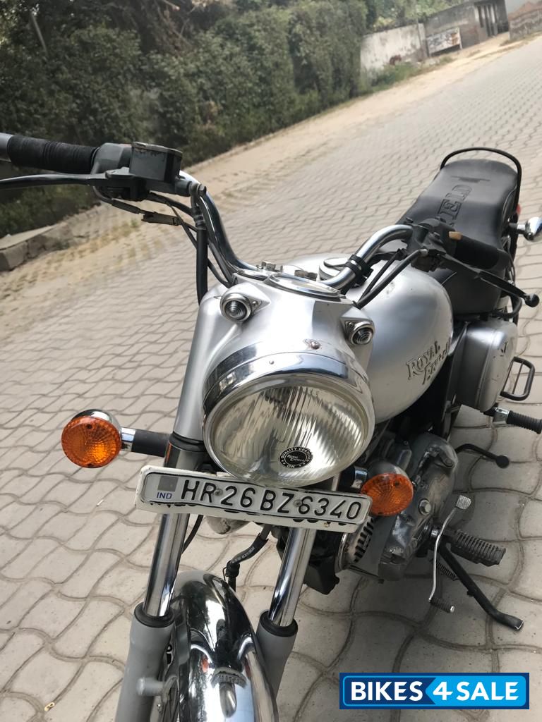 Silver Royal Enfield Bullet Electra