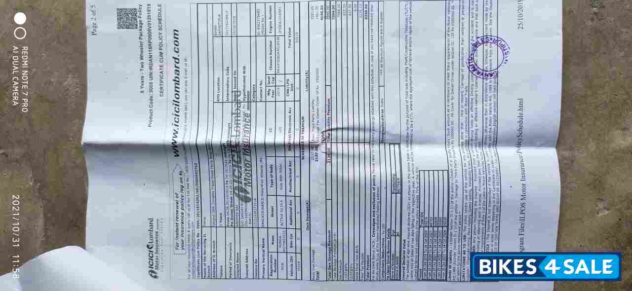 Blue Honda Activa 5G