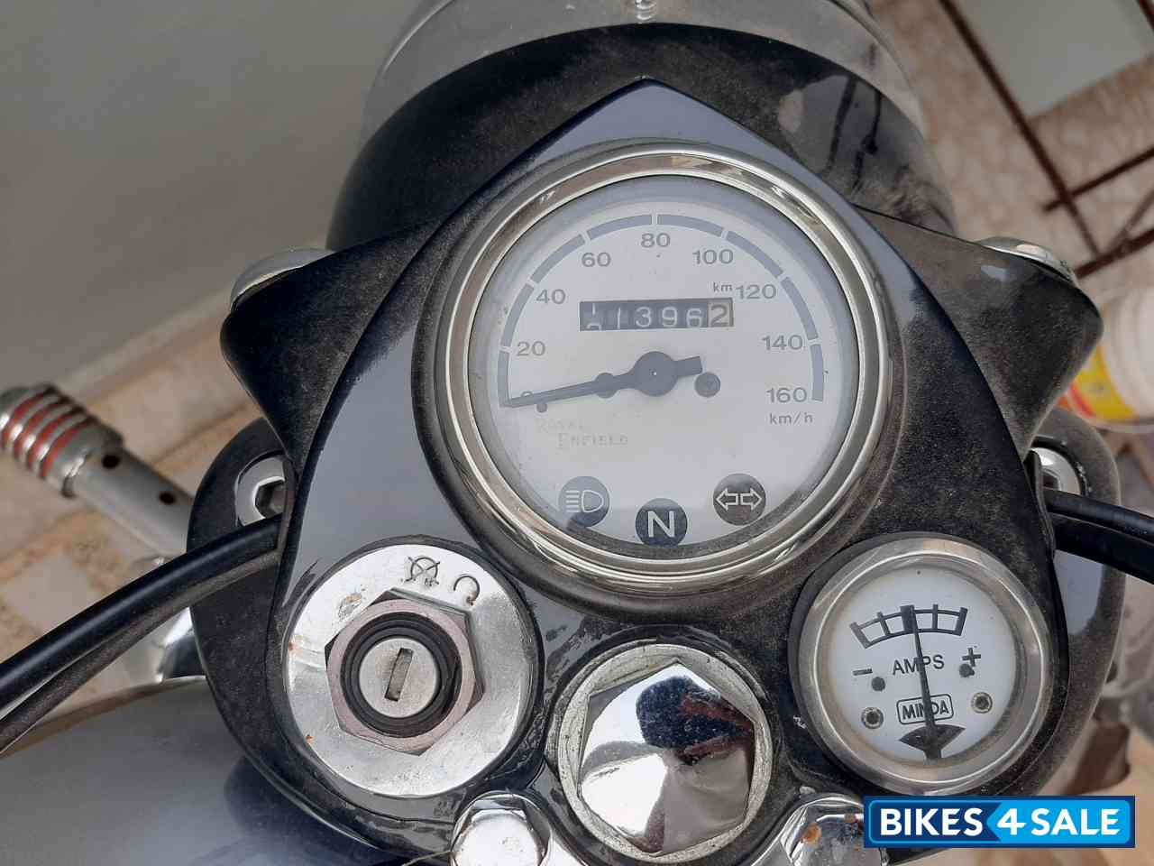 Silver Black Royal Enfield Bullet 350