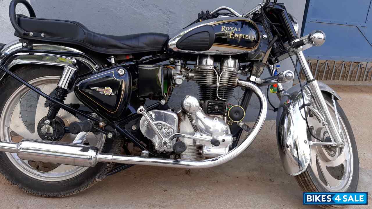 Silver Black Royal Enfield Bullet 350