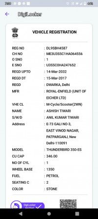Royal Enfield Thunderbird 350 2017 Model