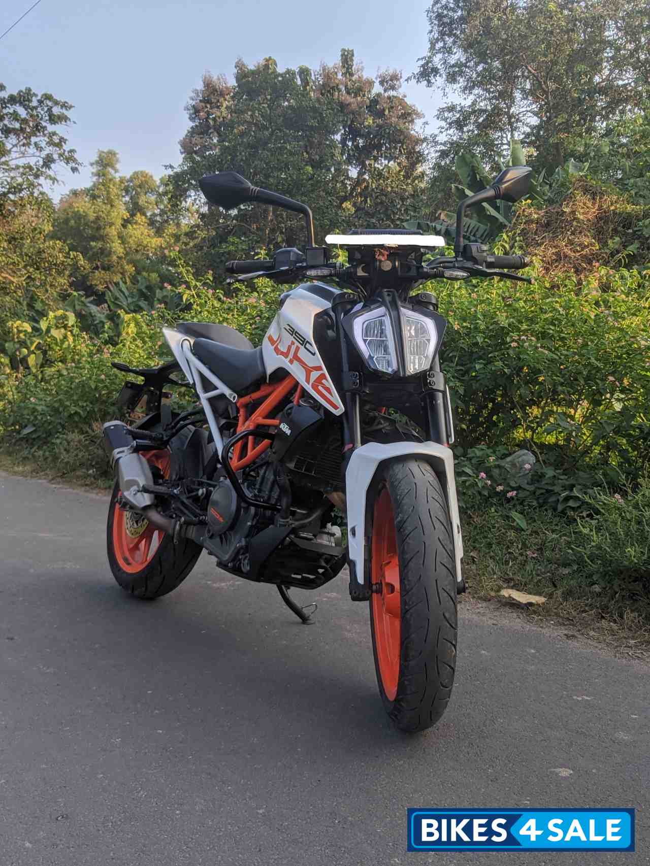 White And Orange KTM Duke 390