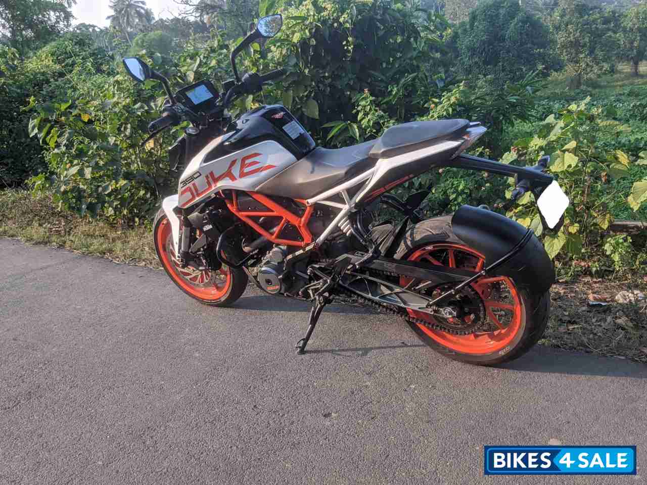 White And Orange KTM Duke 390