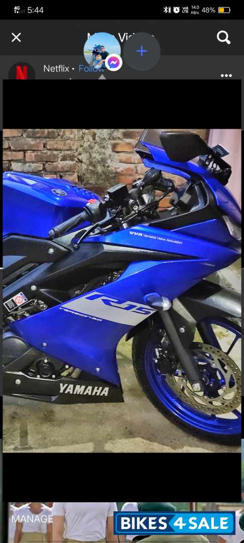 Blue Yamaha YZF R15 V3 BS6 Blue Yamaha YZF R15 V3 BS6