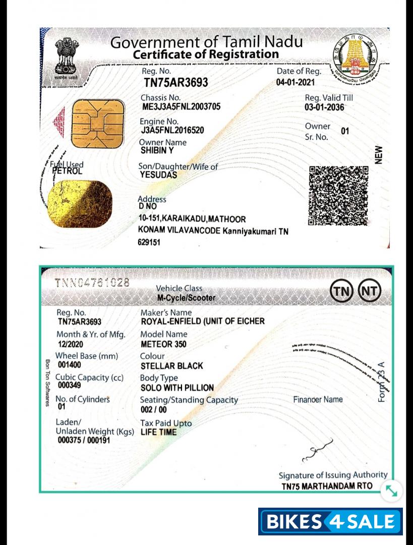 Black Matte Finish Royal Enfield Meteor 350 Stellar