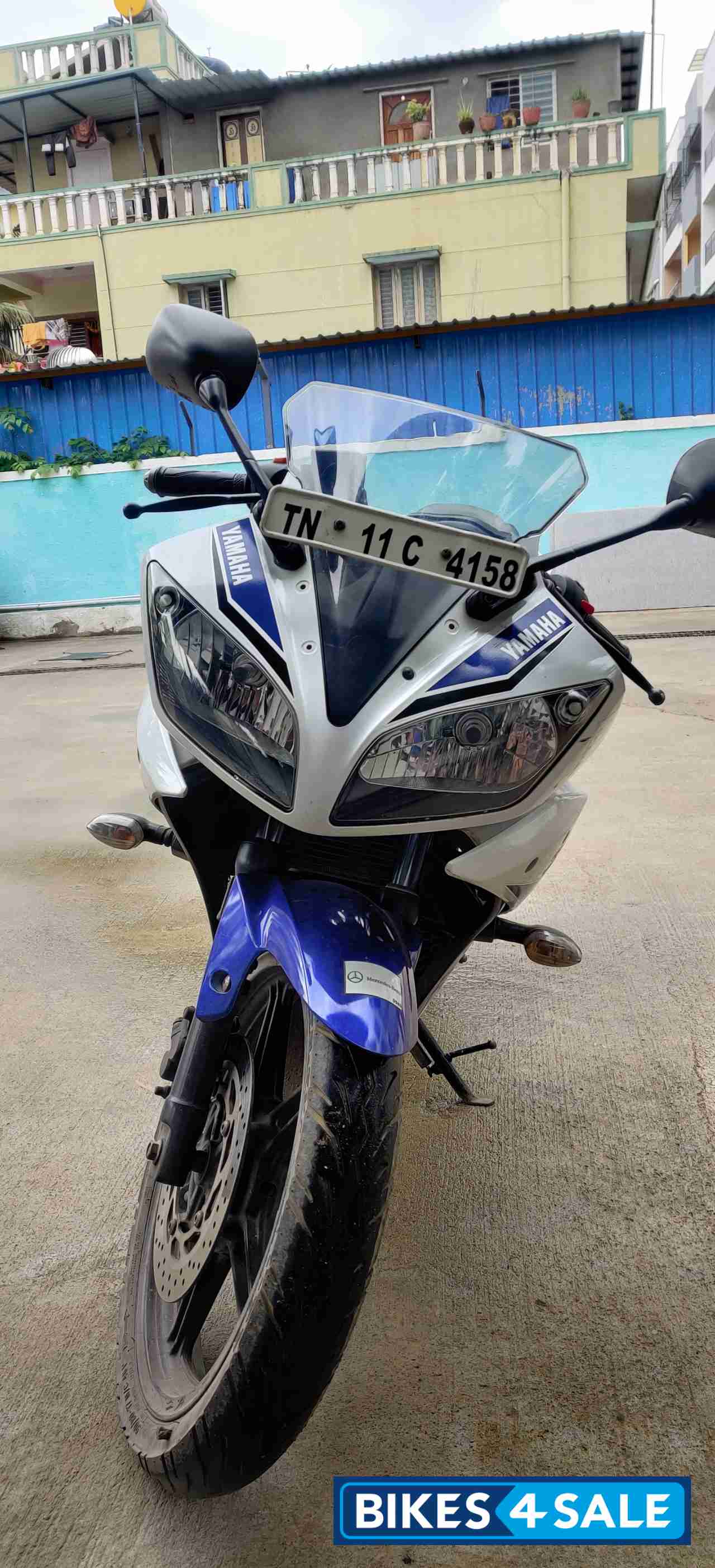 White And Blue Yamaha YZF R15 V2