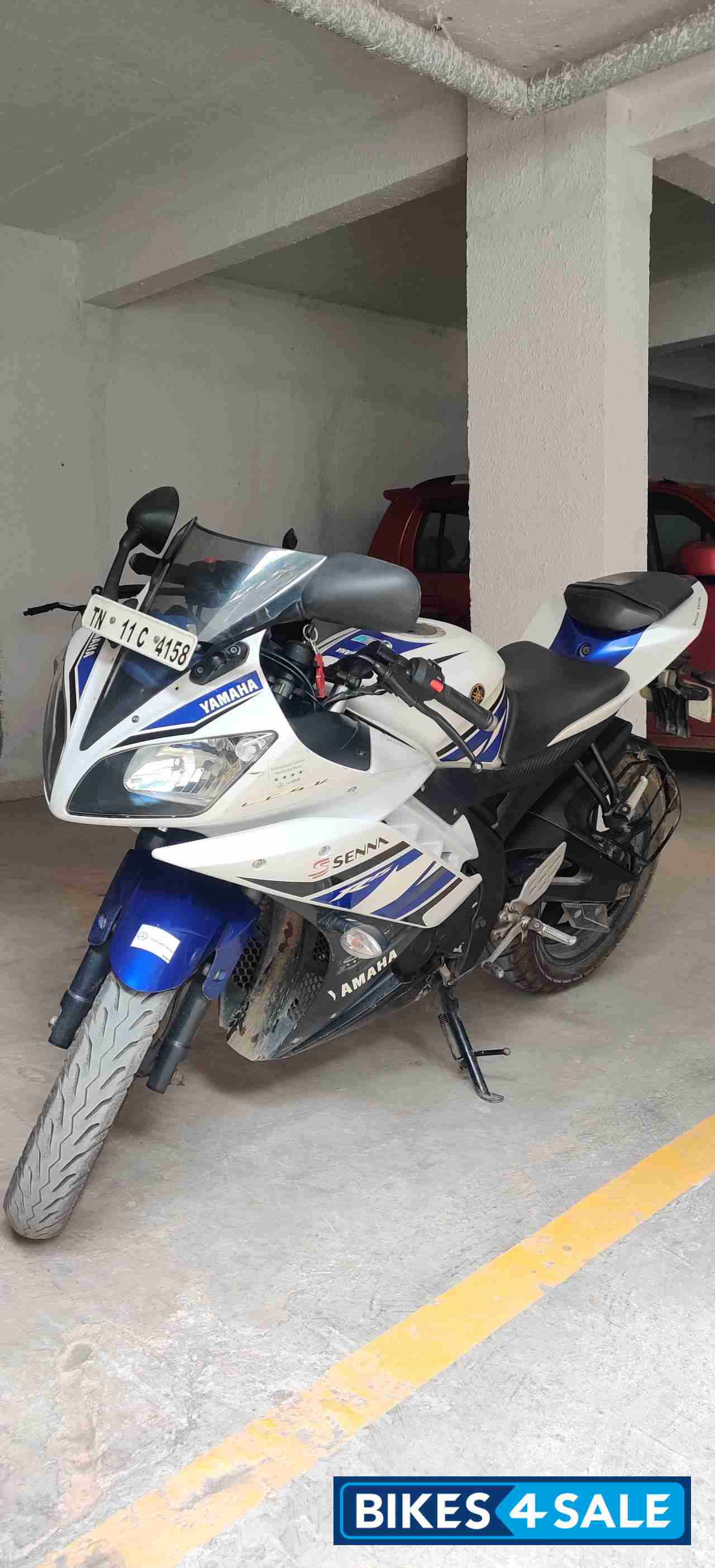 White And Blue Yamaha YZF R15 V2