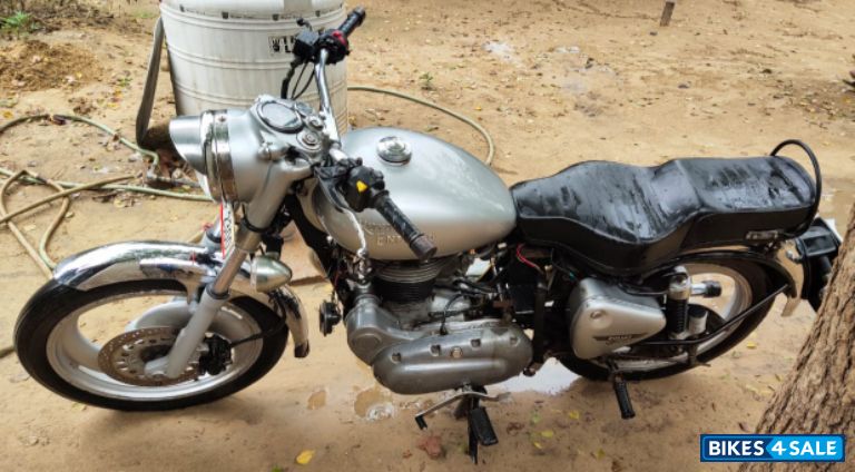 Silver Royal Enfield Bullet 350 ES