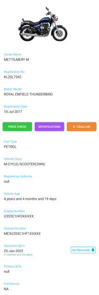 Black Royal Enfield Thunderbird 350