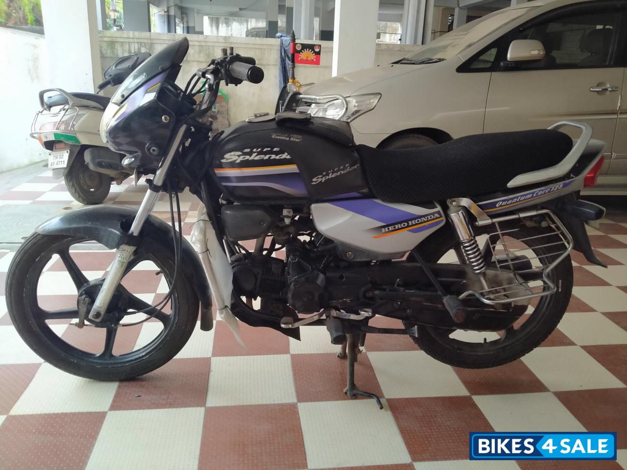 Grey With Blue Hero Super Splendor