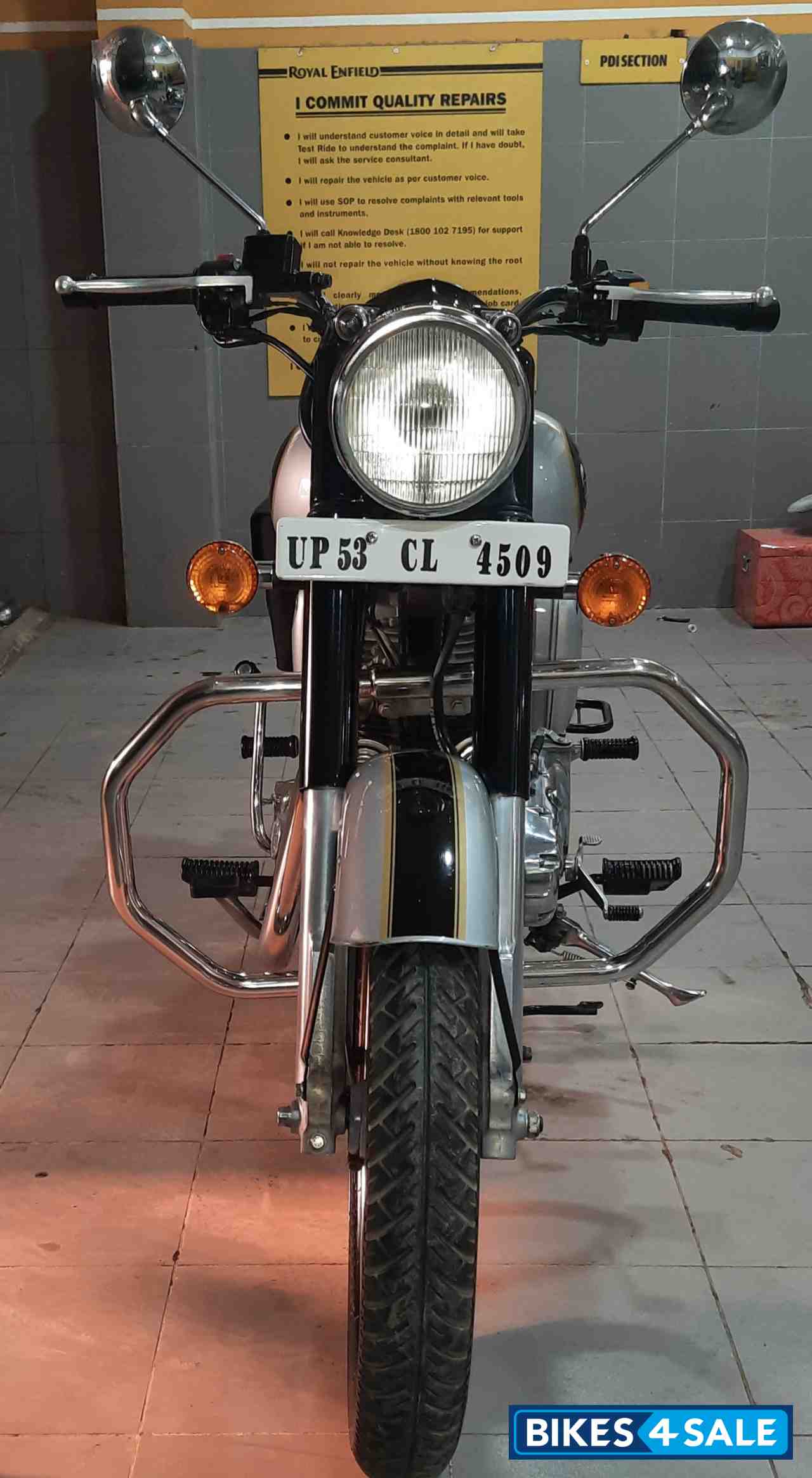 Silver Royal Enfield Classic 500