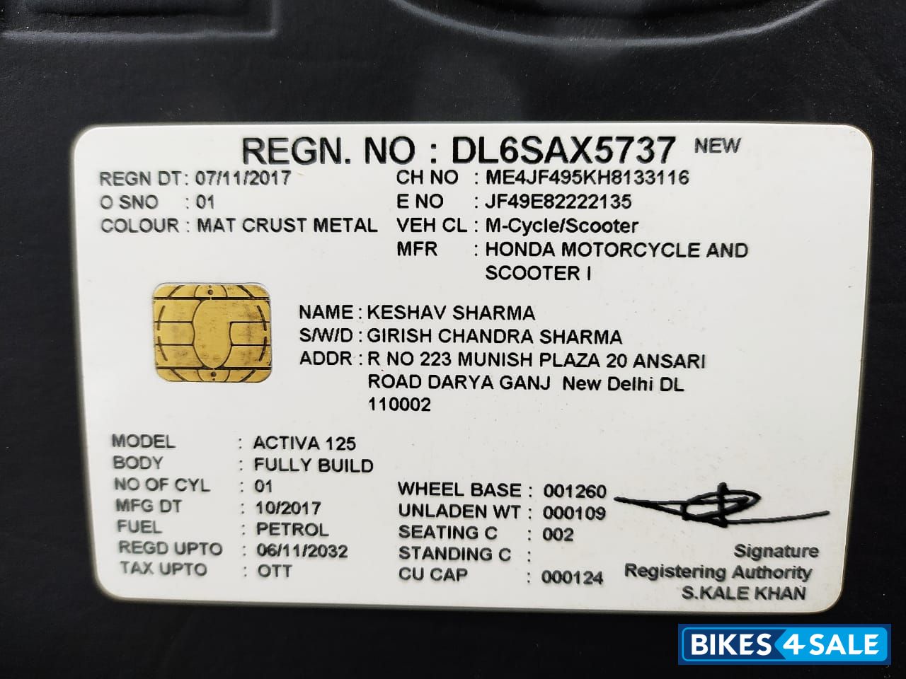 Mat Crust Metal Honda Activa 125