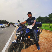 Navy Blue Bajaj Dominar 400 Disc