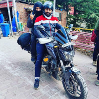 Navy Blue Bajaj Dominar 400 Disc