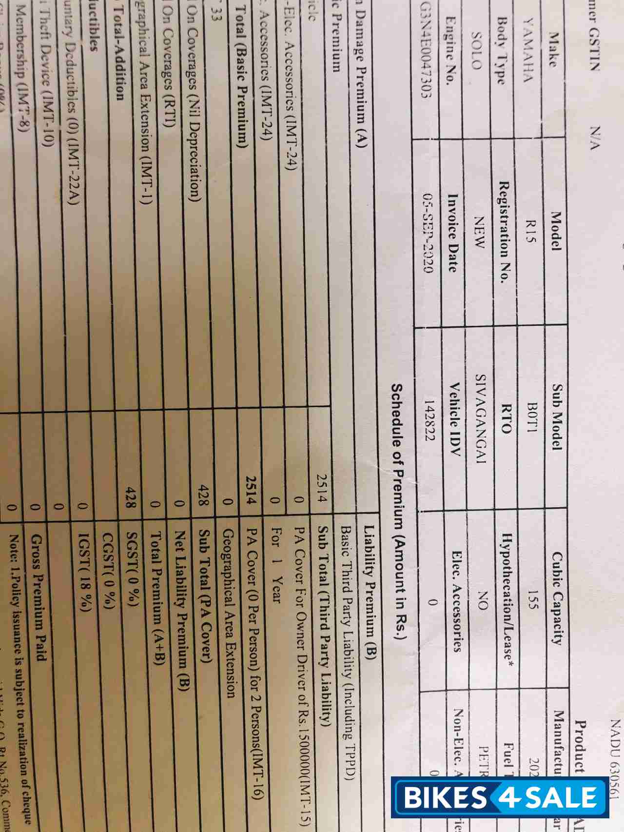 Blue Yamaha YZF R15 V3