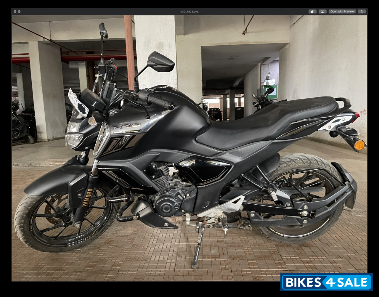 Matte Black Yamaha FZ-S FI V3 BS6