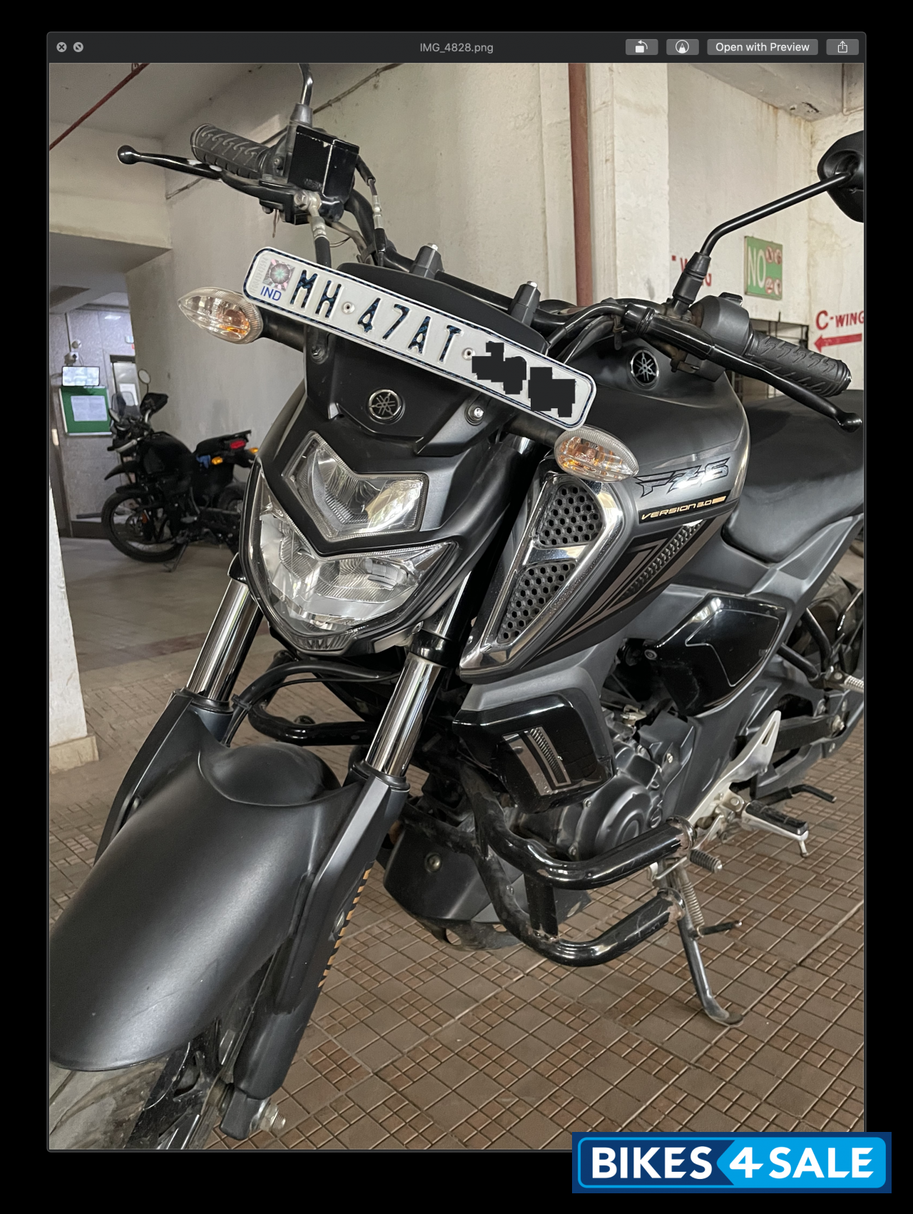 Matte Black Yamaha FZ-S FI V3 BS6