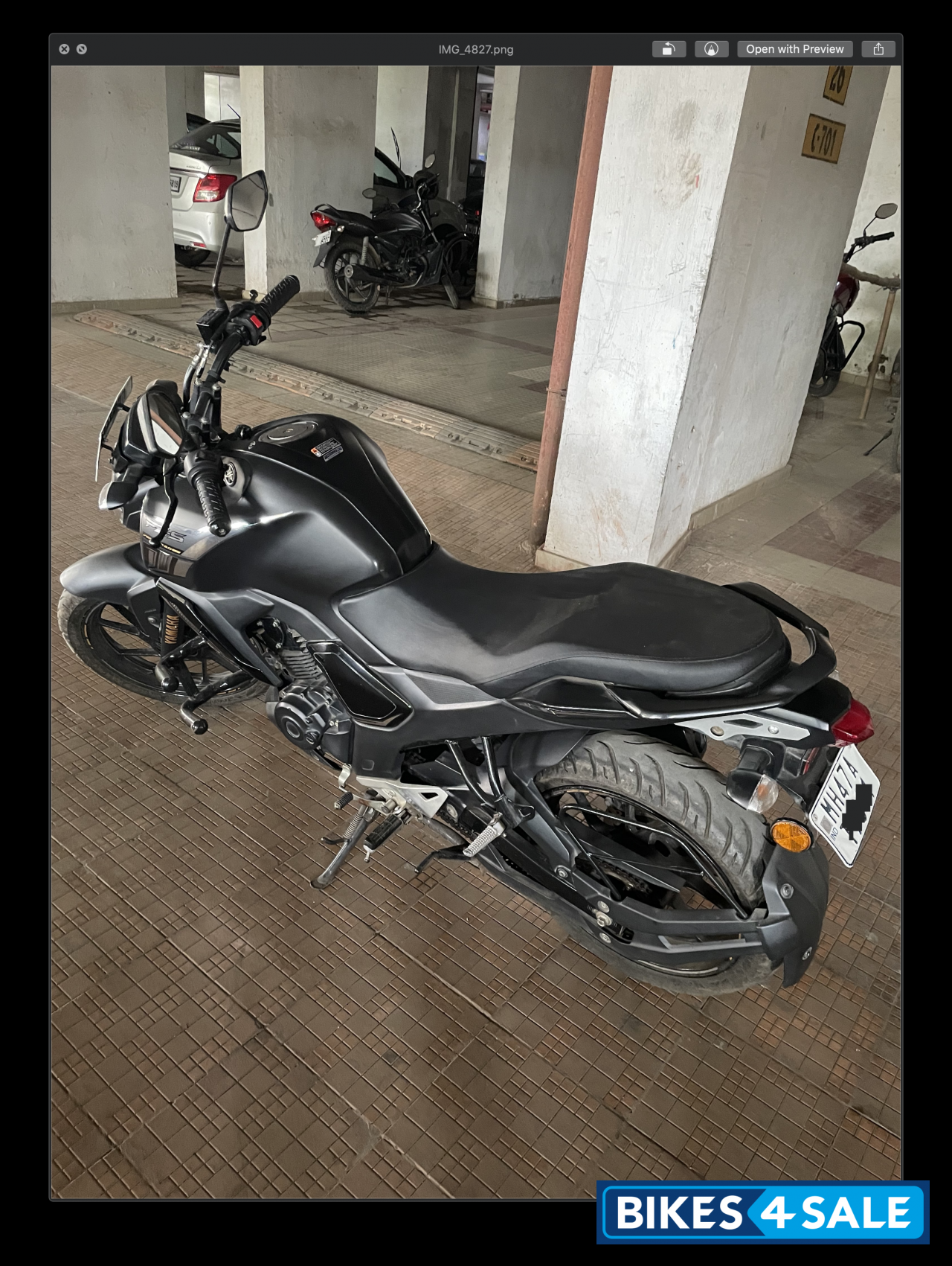 Matte Black Yamaha FZ-S FI V3 BS6