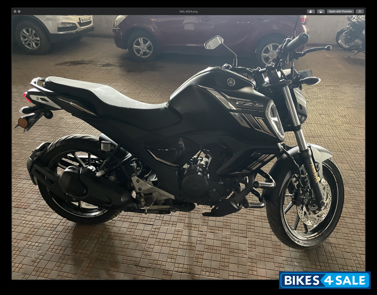 Matte Black Yamaha FZ-S FI V3 BS6