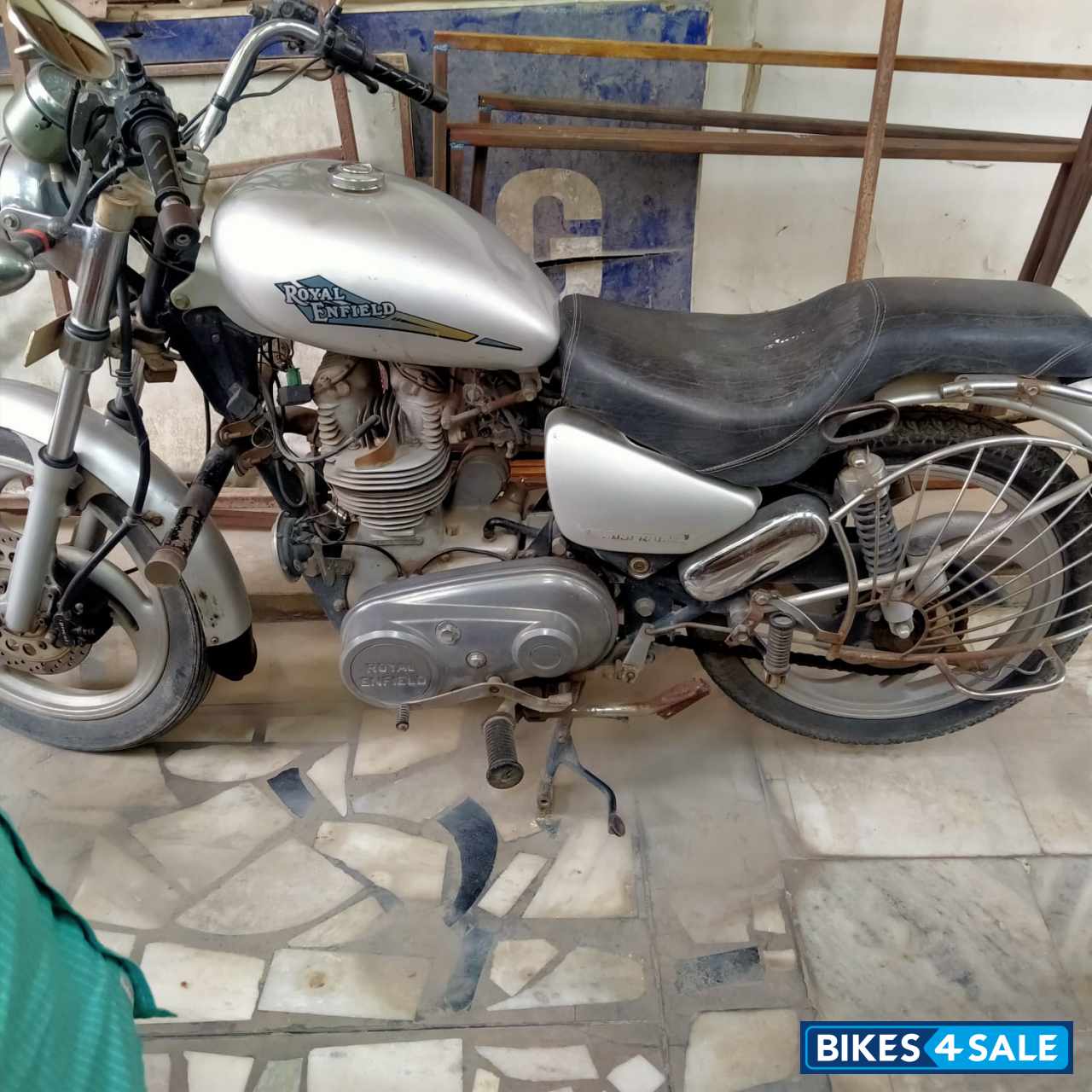 Silver Royal Enfield Thunderbird