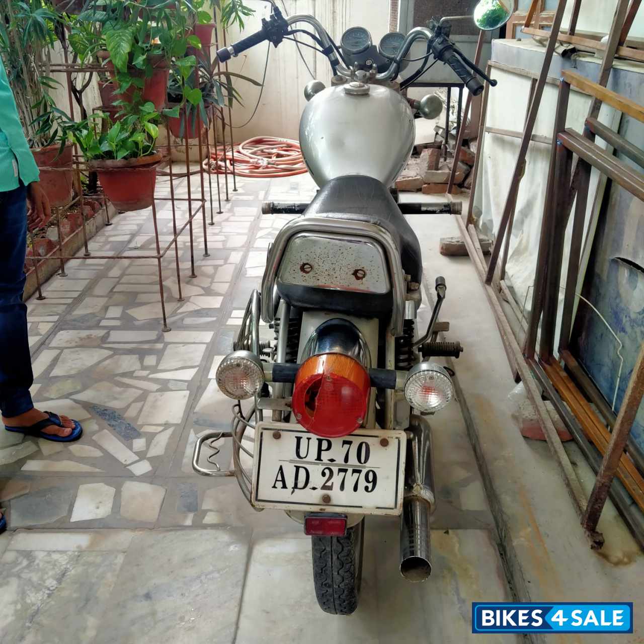 Silver Royal Enfield Thunderbird