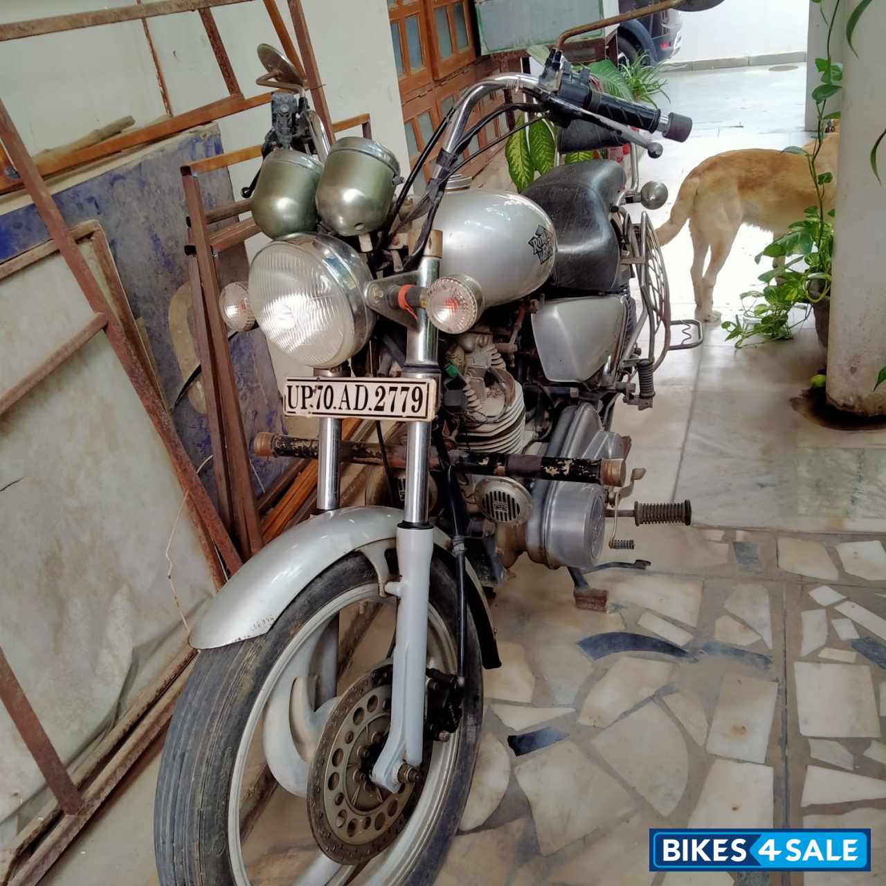 Silver Royal Enfield Thunderbird