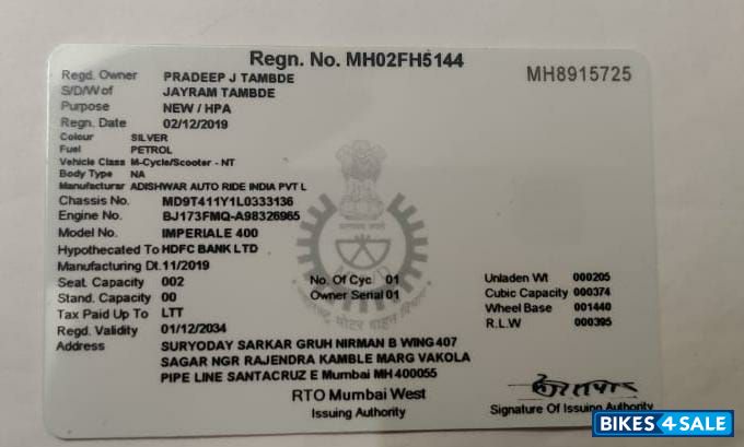 Benelli Imperiale 400