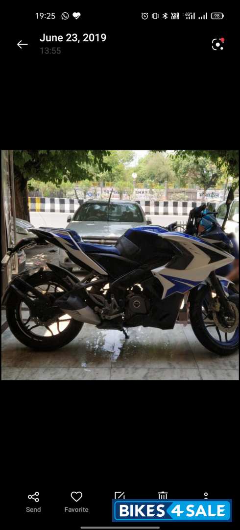 White And Blue Bajaj Pulsar RS 200