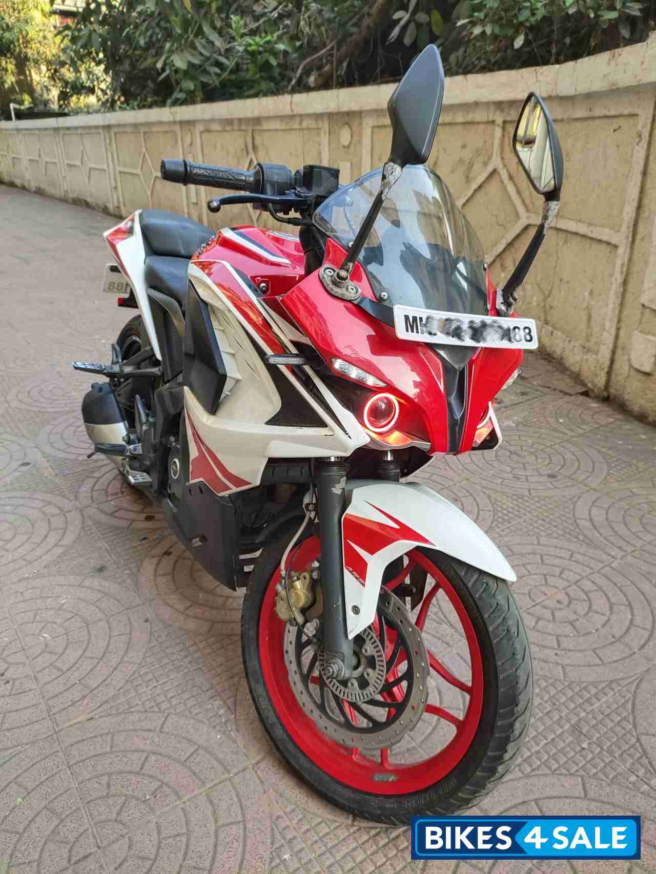 Red & White Bajaj Pulsar RS 200 ABS