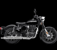 Pure Black Royal Enfield Classic 350 Single Channel BS6