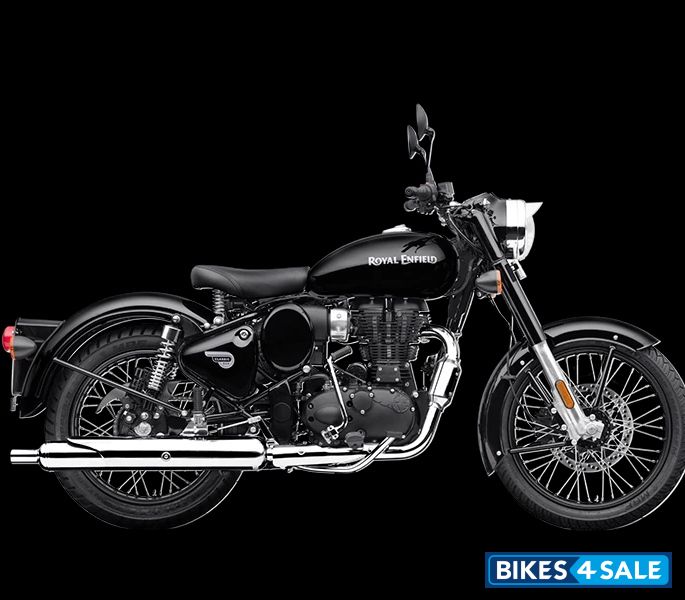 Pure Black Royal Enfield Classic 350 Single Channel BS6