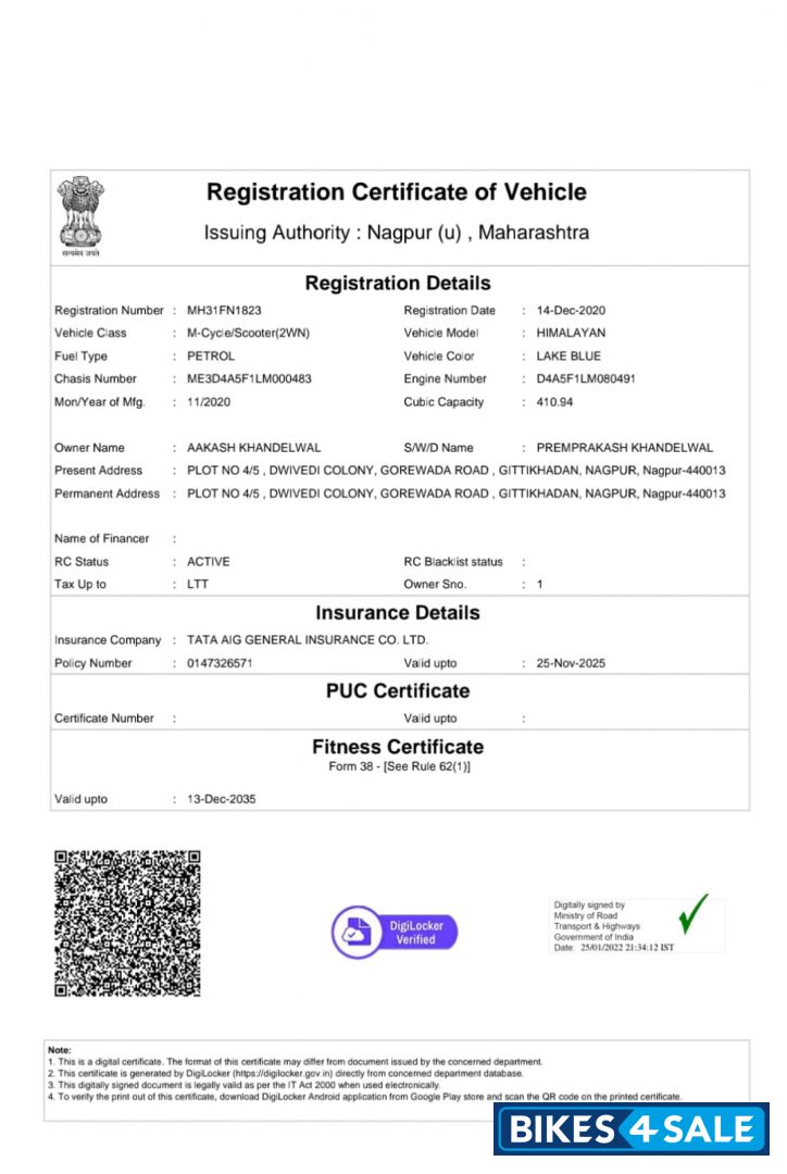 Lake Blue Royal Enfield Himalayan BS VI