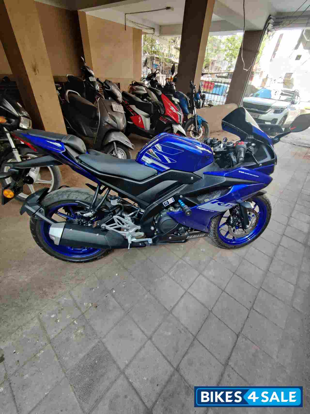 Blue Yamaha YZF R15 V3