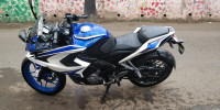 White & Blue Bajaj Pulsar RS 200 ABS