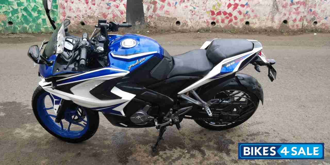 White & Blue Bajaj Pulsar RS 200 ABS
