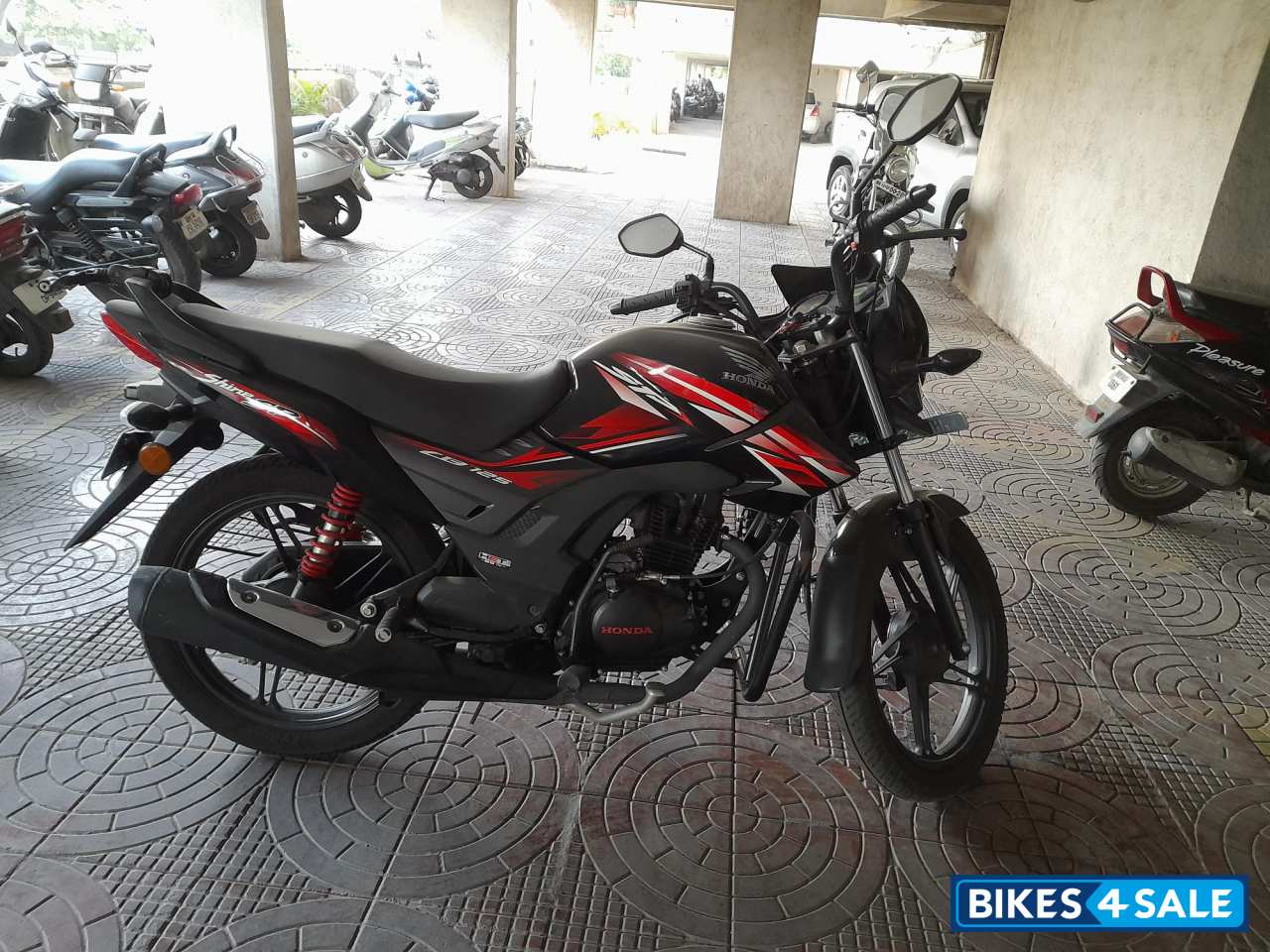 Black With Red Decals Honda CB Shine SP