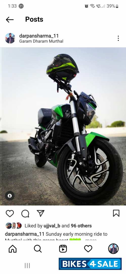 Green Bajaj Dominar 400 ABS BS6