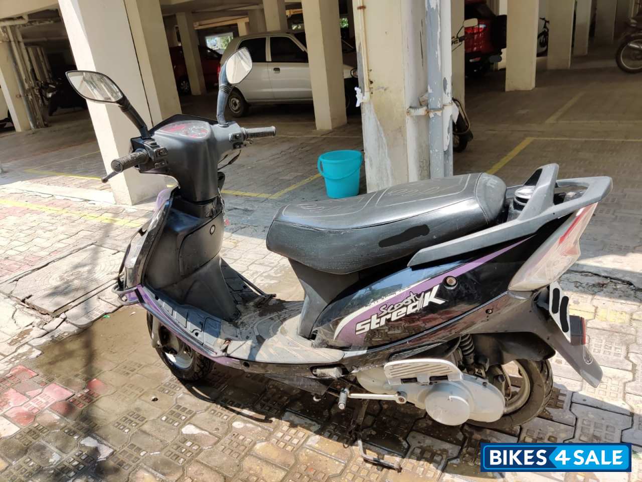 Black And Purple TVS Scooty Streak